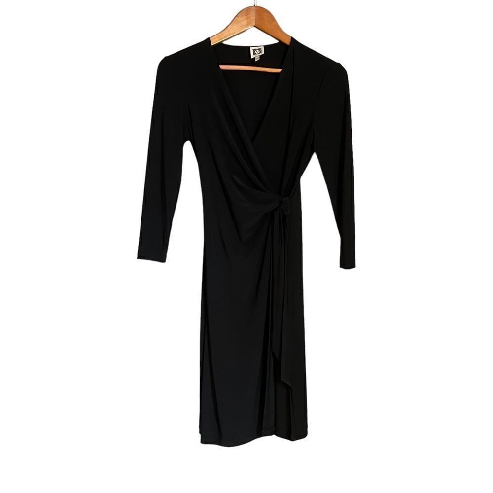 Anne Klein black faux wrap dress. Size xxs‎